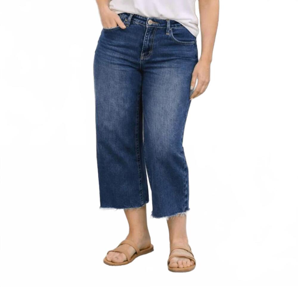 NEW VERVET BY FLYING MONKEY clean slate cropped wide jeans in upgraded